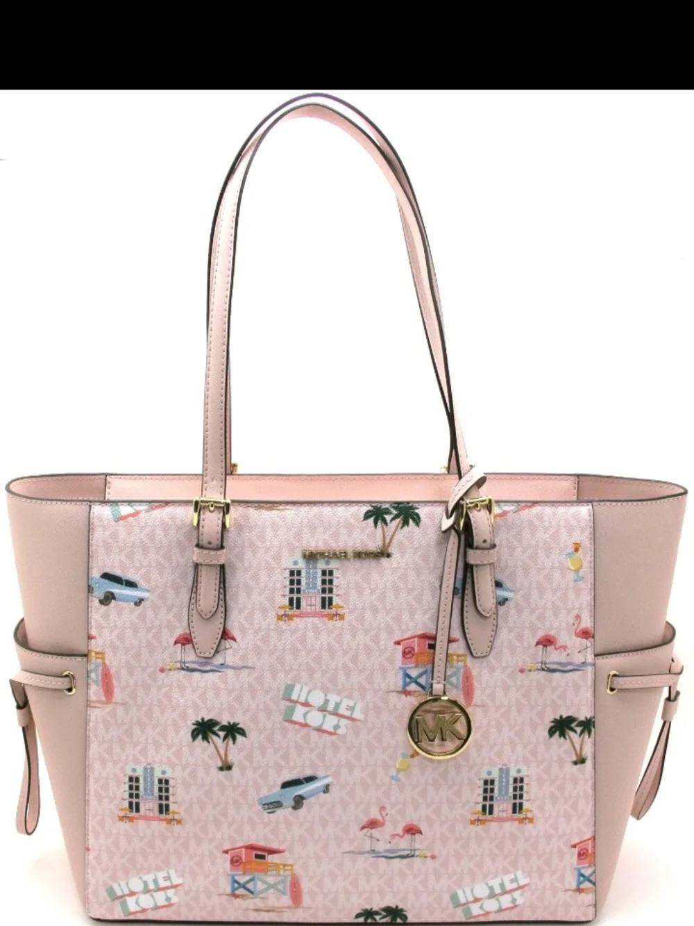 Limited Ed Michael Kors Gilly Large Drawstring Travel Tote light powder blush